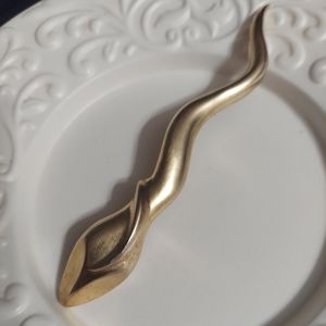 Large Textured Golden Snake Brooch/Pin
